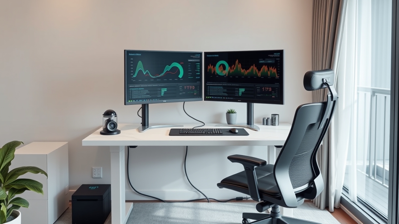 Professional home office setup with 5.5G connectivity in a serviced apartment