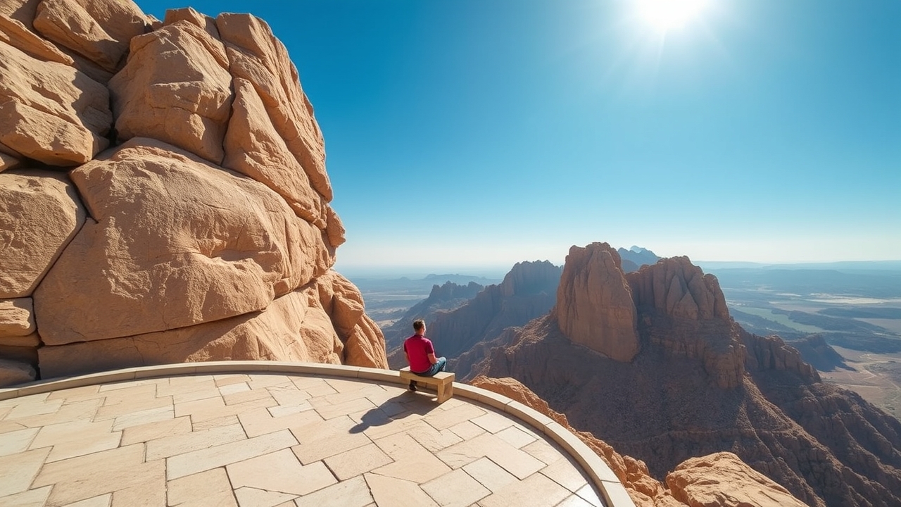 Scenic view from Jebel Jais mountain in Ras Al Khaimah
