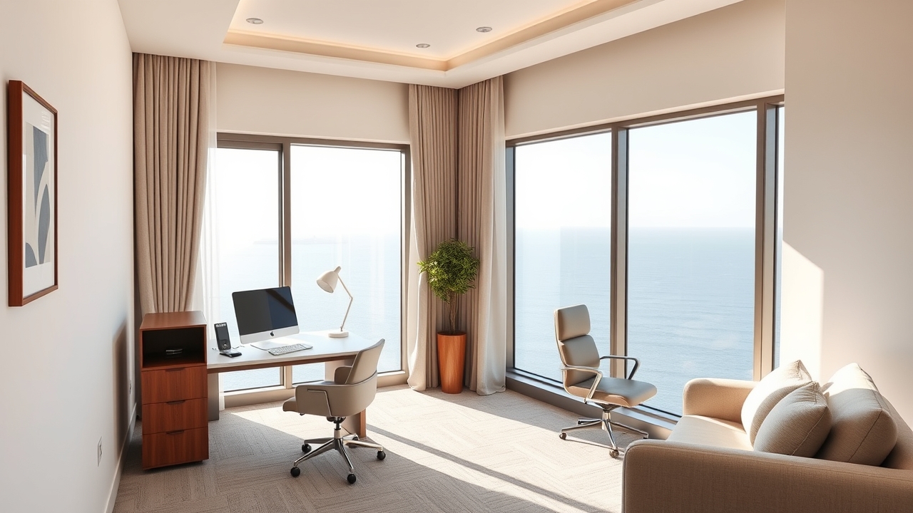 Professional workspace in a Fujairah serviced apartment