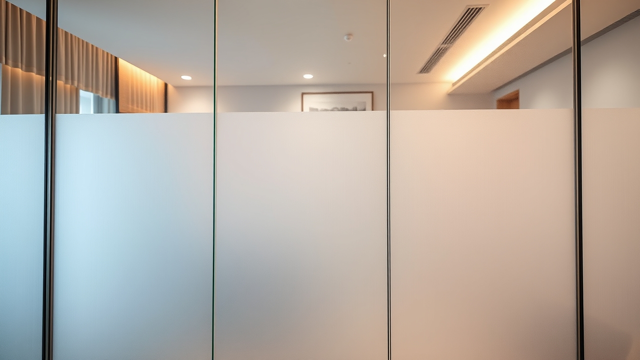 Smart glass partition for home office privacy